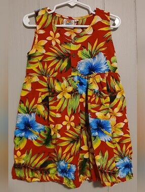 Makai Beach Girls Size 4 Hawaiian Dress